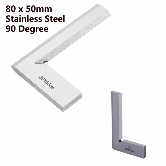 Penggaris Siku Baja Stainless Steel 80x50mm