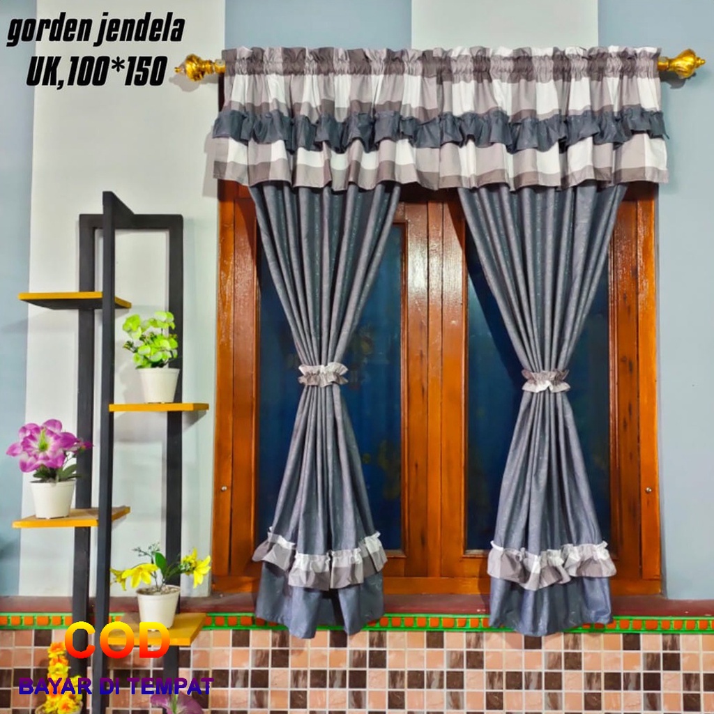 ✅COD Horden Gorden Jendela 100x150 Rumbai Poni Aneka Motif Dan Warna Home Decor Dekor Dekorasi Hiasan Kamar Aesthetic Ruang Tamu Perlengkapan Rumah