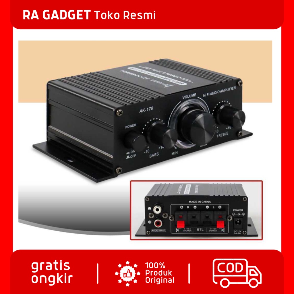 Lepy Hi-Fi Mini Stereo Car Amplifier Speaker Treble Bass Booster / Ampli Amplifier Speaker Spiker Su