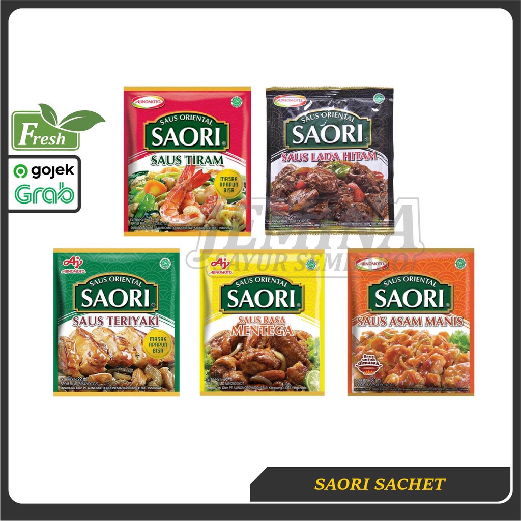 

Saori Sachet Saus Tiram / Teriyaki / Mentega / Lada Hitam / Asam Manis