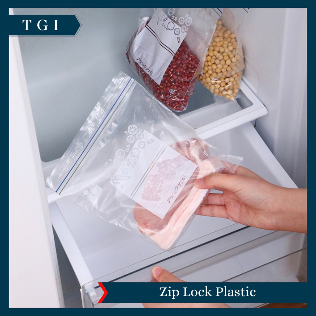 TGI - KANTONG PLASTIK DOUBLE ZIPLOCK  / PLASTIK DOUBLE ZIPLOCK KULKAS / VAKUM BAG DOUBLE ZIPPER RESEALABLE  / KANTONG PENYIMPAN MAKANAN BUAH SAYUR