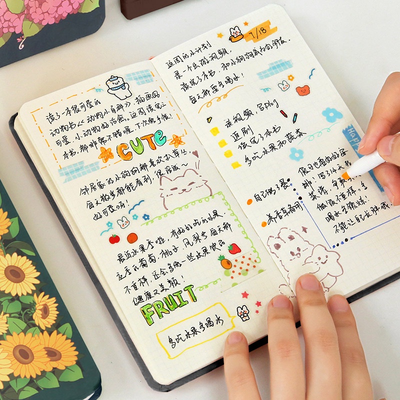 

FIELD OF FLOWERS SLIM HARDCOVER GRID NOTEBOOK | BUKU TULIS CATATAN KOTAK-KOTAK