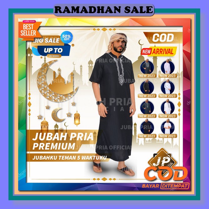 Katsae - Makkah Jubah Pria Dewasa / Baju Gamis Pria Lengan Panjang Jubah Embos Premium Jubah Pria Ga