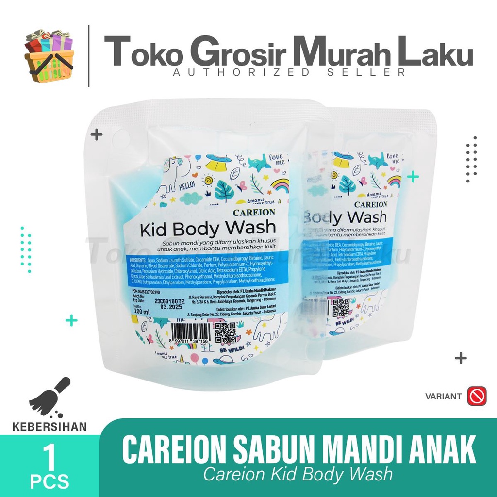 CAREION KIDS BODY WASH - SABUN MANDI ANAK CAREION POUCH  ISI 100 ML