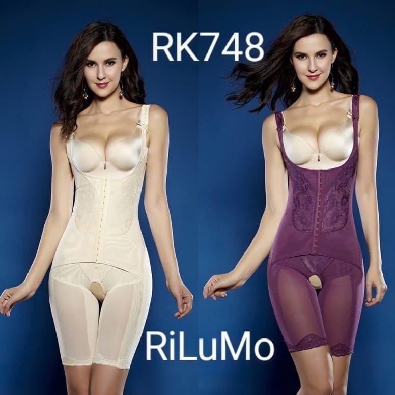 Terbaik RiLuMo Korset M-5XL Bodysuit TOURMALINE Infra Red Stone Pelangsing Perut Import Pembakar Lem