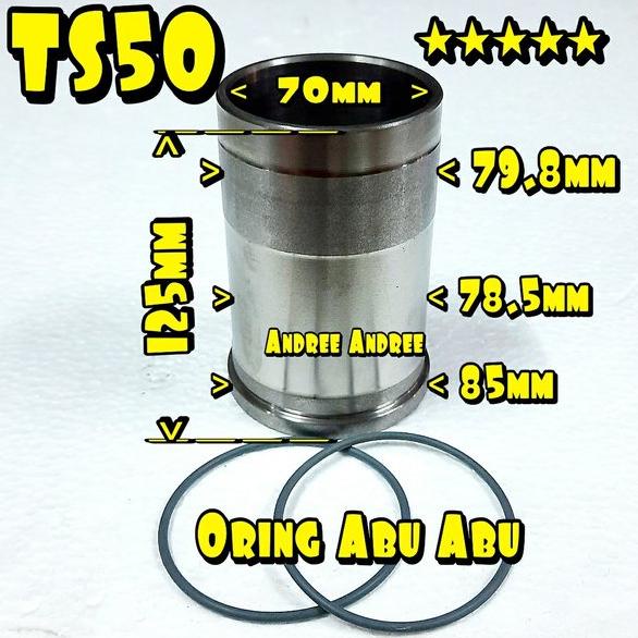 TS 50 Cylinder Liner Foring Boring Bambu with Oring Abu2 mesin Yanmar TS50 TS-50 TS 50