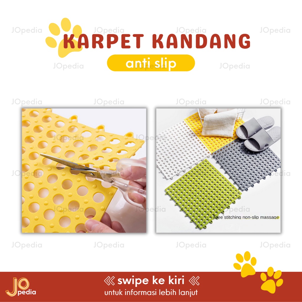 KARPET KANDANG ANTI SLIP Alas Kandang Kucing Anjing Karet Interlock