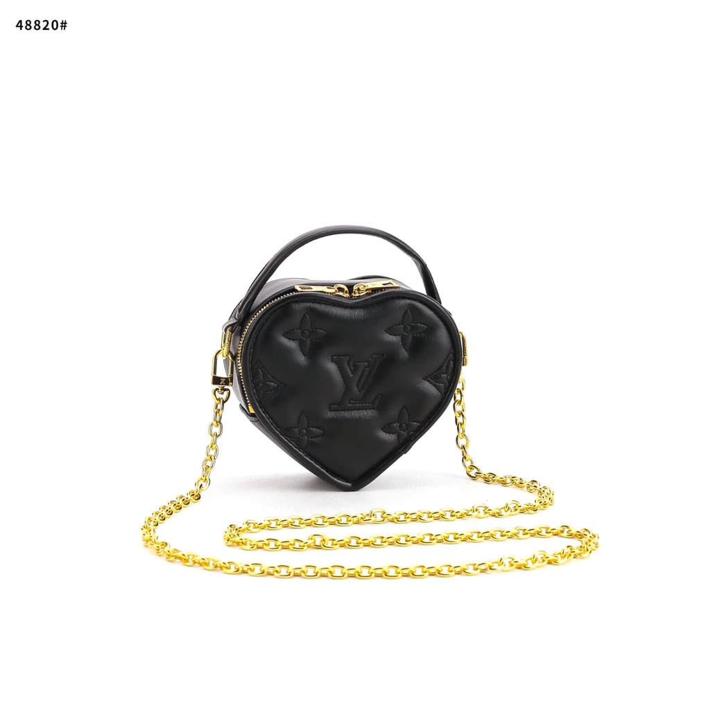 BAG Pop My Heart Pouch Leather Bag's Gold Hardware 48820