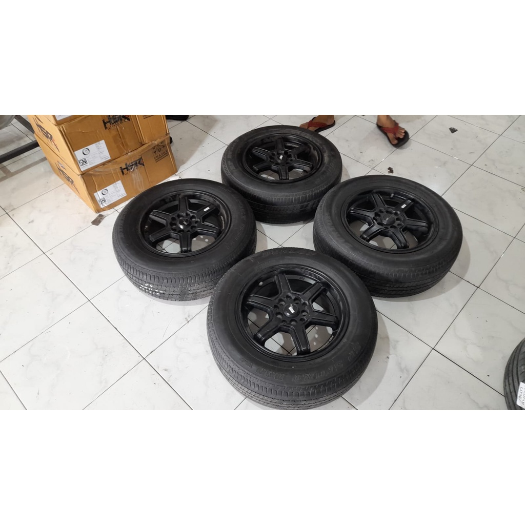 JUAL VELG BEKAS HSR MINAS RING 15 BLACK + DUNLOP 205 65 PNP GRAND MAX LUXIO ERTIGA
