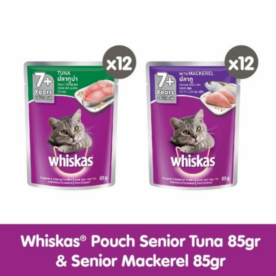 pouch whiskas senior 85gr - whiskas sachet adult senior (24pcs)