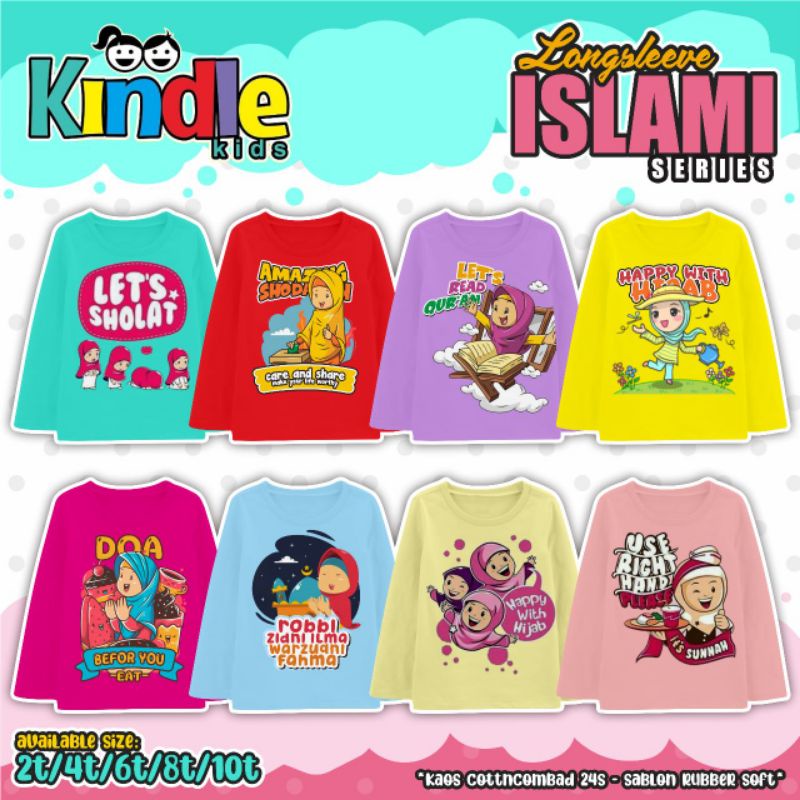 READY kaos panjang - kindle kids 2-10