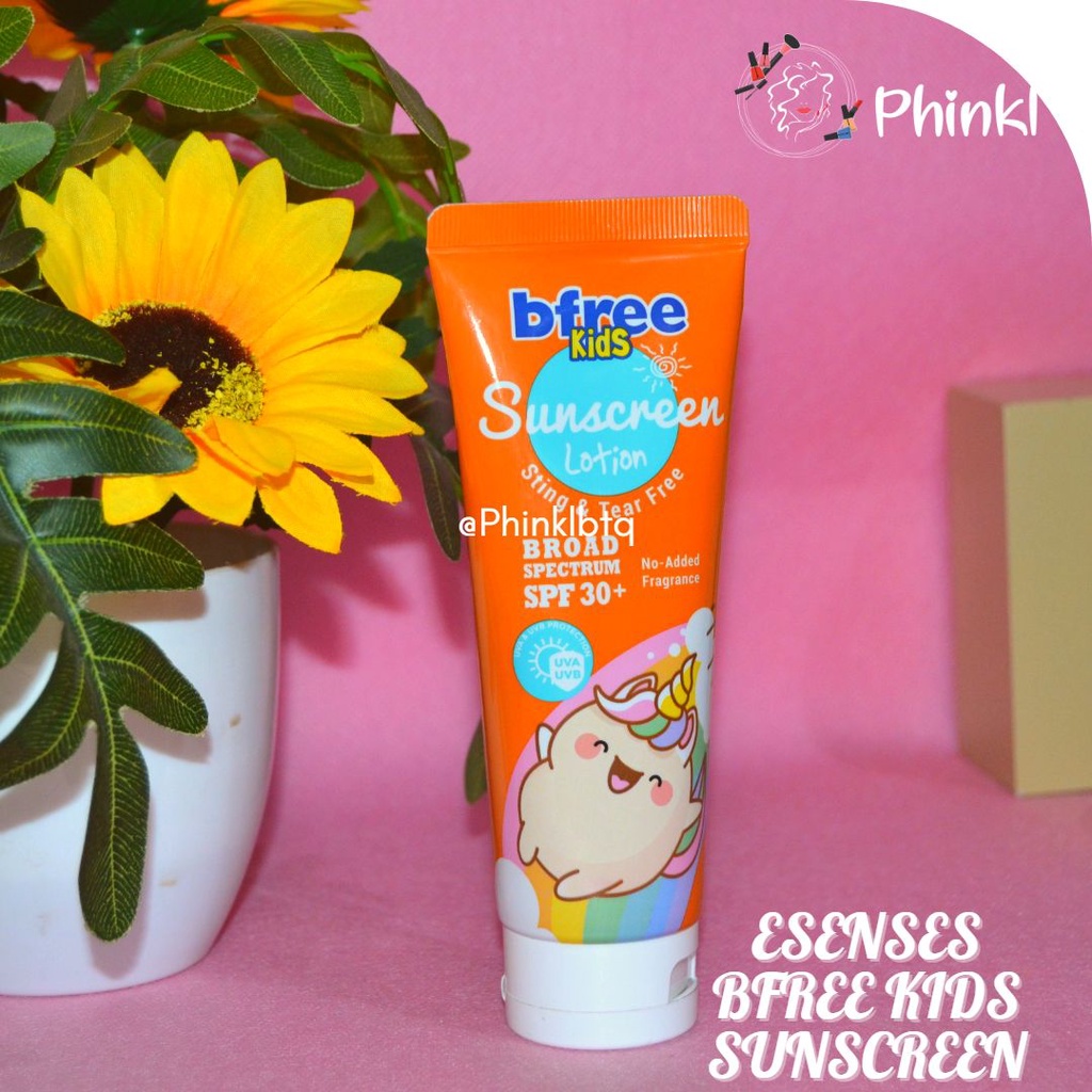 `ღ´ PHINKL `ღ´ [ESENSES]  Esenses Bfree Sun screen anak  ( Tekstur lembut Dengan essential oil Dan Akti-Bakterial membantu si kecil terhindar dari kuman.)