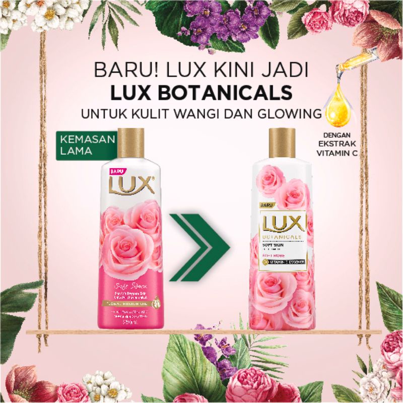Lux Botanicals Bodywash Soft Rose Botol 250Ml - Sabun Mandi Cair Pink