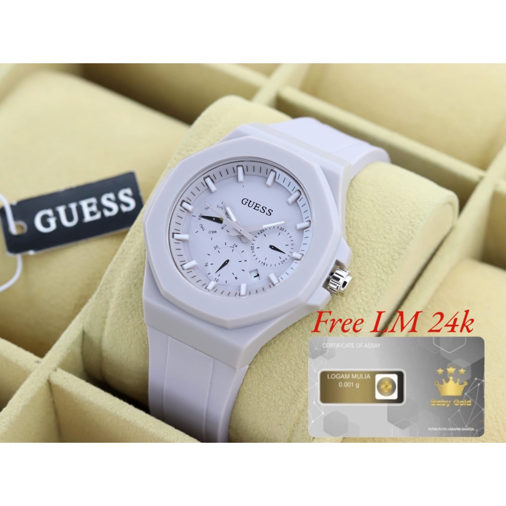 Jam Tangan Wanita GS-2745 Dm 4 cm Tanggal Aktif Strap Karet Free LM 24k