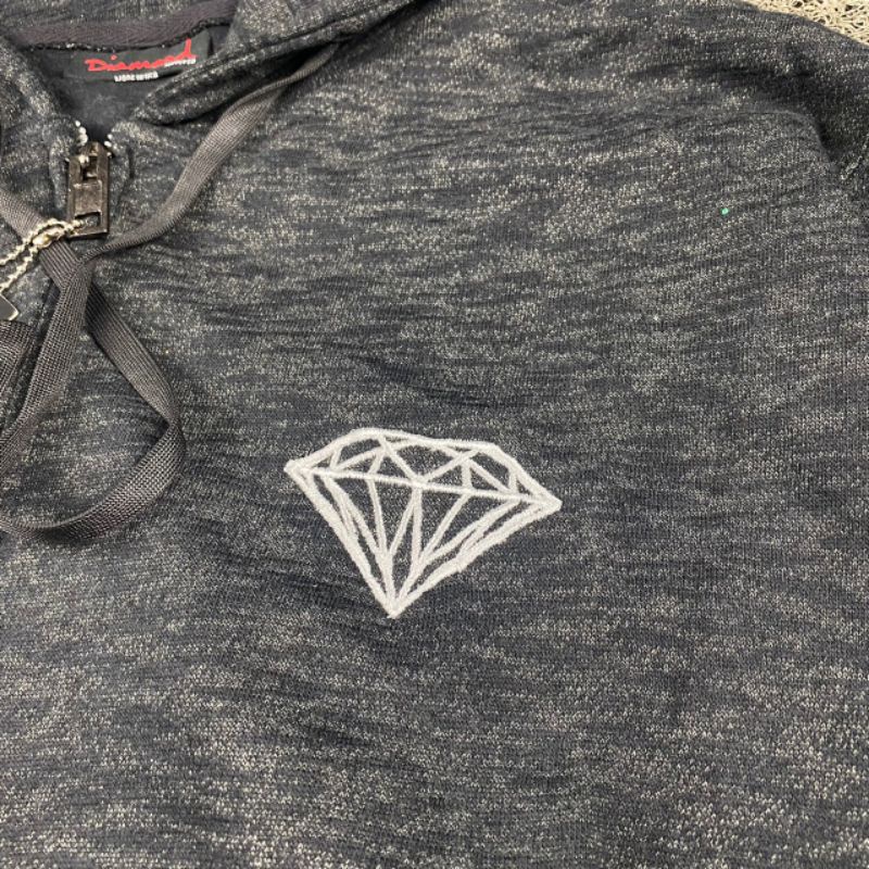 HOODIE ZIPPER DIAMOND FULL TAG LABEL CASUAL HYPE