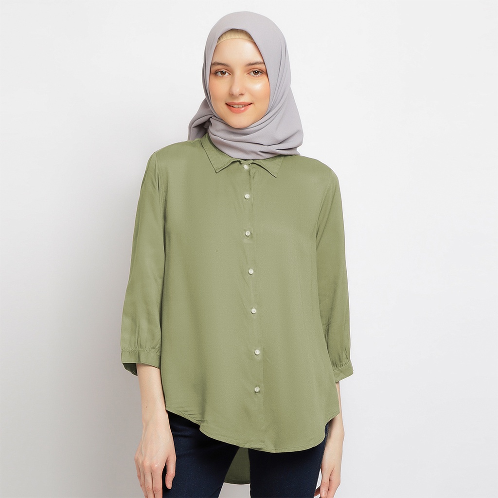 Flamoush Gamila Green Kemeja Casual Wanita