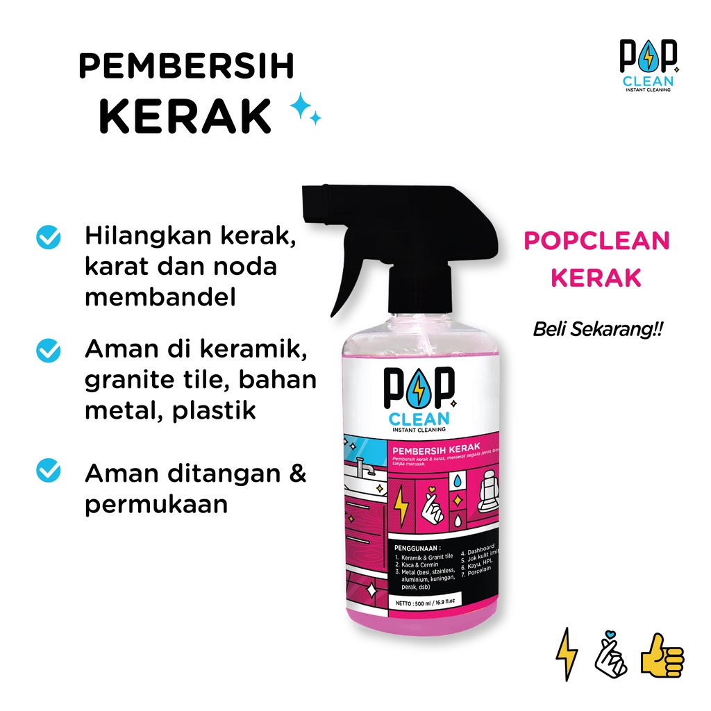 PEMBERSIH NODA KERAK STAINLESS KAMAR MANDI POPCLEAN