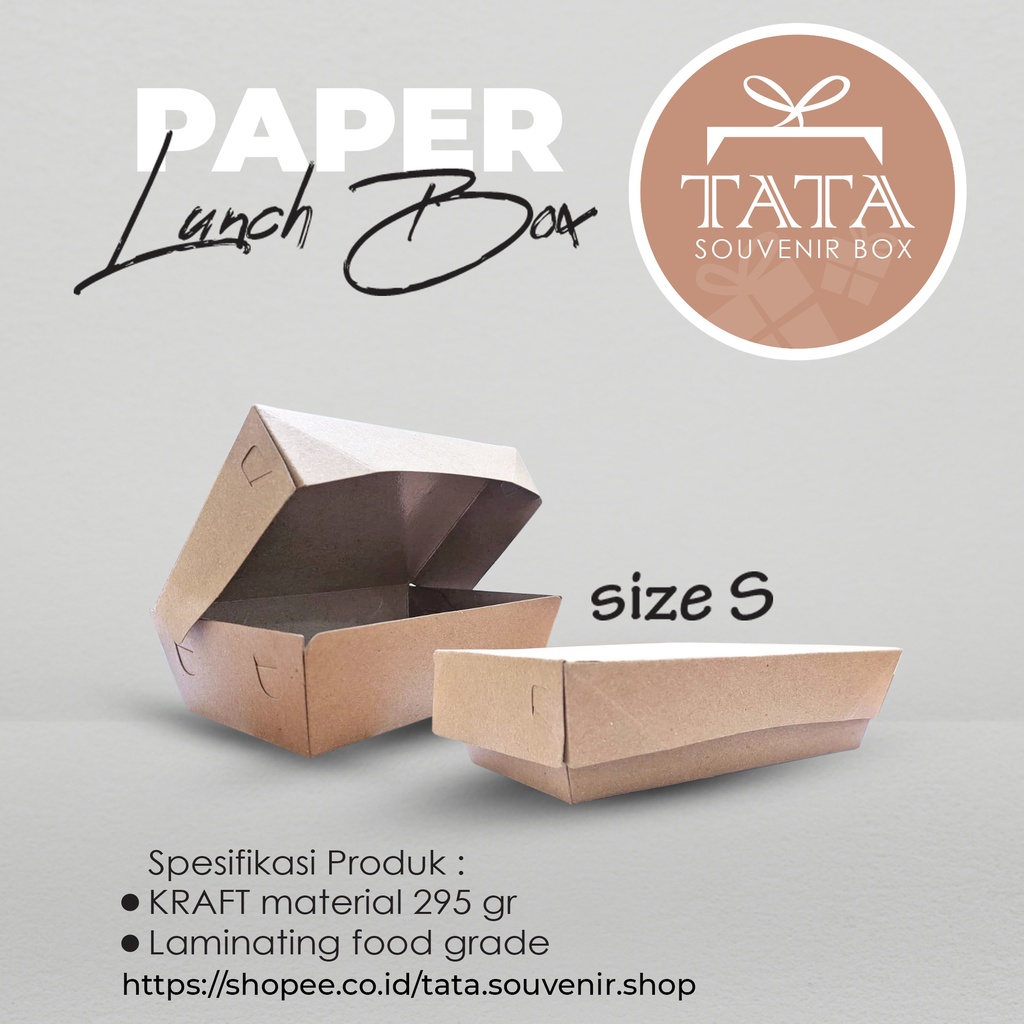 Promo!!! Paper Lunch Box Kraft Coklat Laminasi Size S / 14 x 9 x 5 cm ( Minimal Order 10 biji )