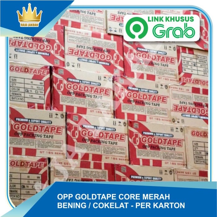 

Terlaris Lakban Goldtape / Plakban Goldtape Opp Core Merah 100Yard - Per Dus