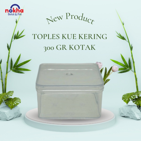 Toples Kue Kering 300 Gr Bening Kotak Bening Toples Makanan Kotak Toples Kukis Toples Snack Toples K