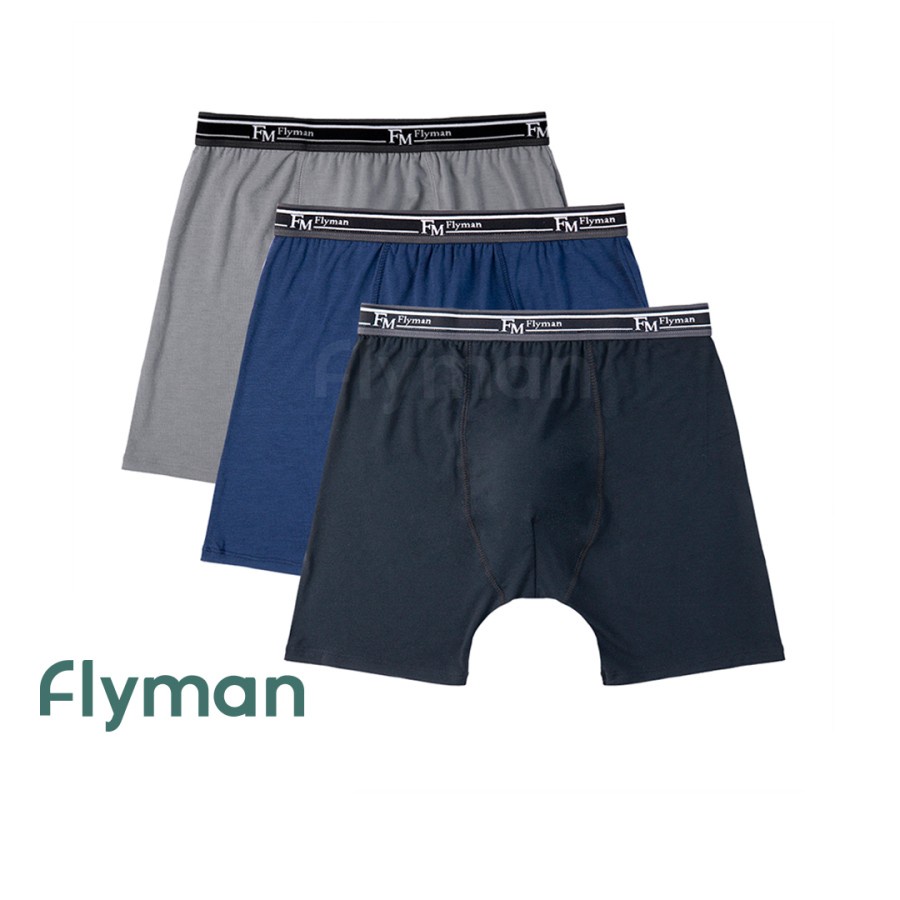 Flyman Celana Dalam Boxer Pria Panjang 3 PCS FM 3225 Underwear