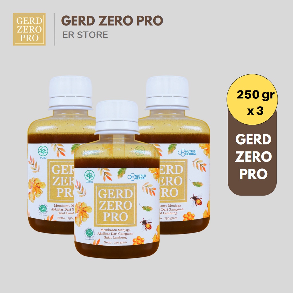 GERD ZERO PRO - Obat Lambung Madu Herbal Original - ASAM LAMBUNG, Maag, Gerd, Anxiety (PAKET HEMAT)
