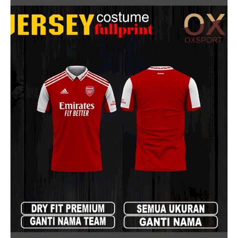 JERSEY BAJU KAOS BOLA ARSENAL - DEWASA/ANAK - FREE NAME SET