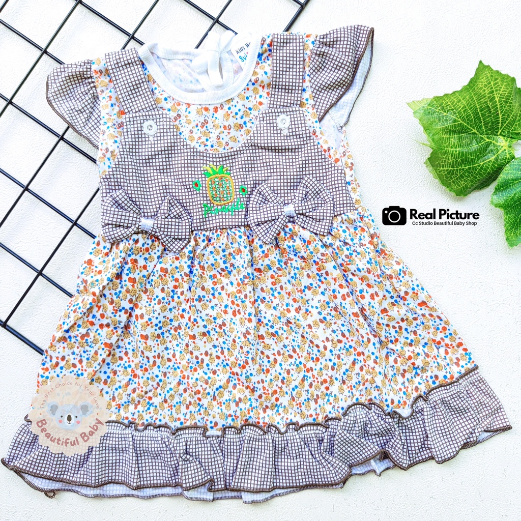 Dress Bayi Perempuan Motif Nanas / Rok Baju Bayi Perempuan  Merk Syifana / Baju Bayi Perempuan/ Baby.ou