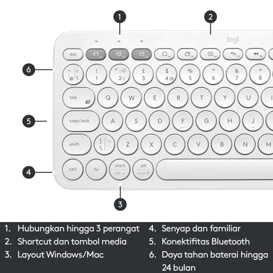 Logitech K380 Bluetooth Keyboard For Windows, Mac, Android, iPad Multi-Device