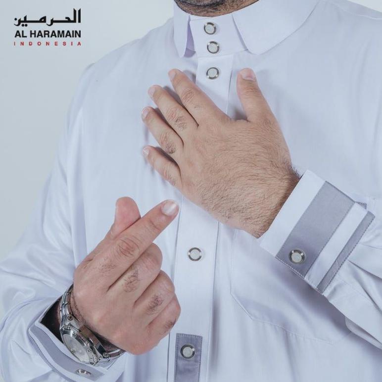 BISA COD 22 JUBAH AL HARAMAIN PUTIH KOMBINASI LENGAN MANSET PREMIUM EXCLUSIVE THOBE SAUDI VIETNAM KO