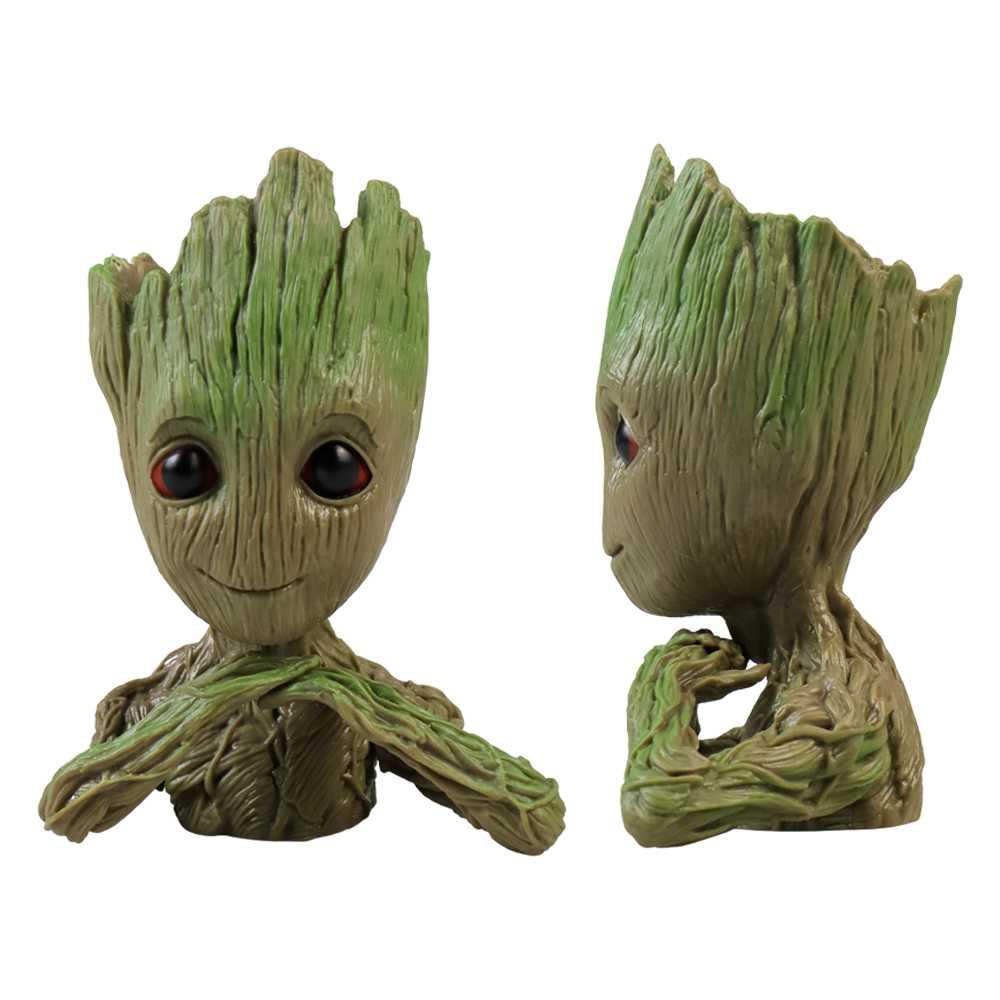 Groot Action Figure Marvel Half Body Pot Tanaman - TKR14 - Brown