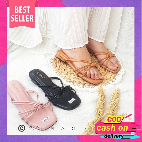 Us33R Sepatu Hak Tinggi Tahu Wanita Terbaru Korea Hitam Tali Gesper Murah Big Size Pointed Toe Black