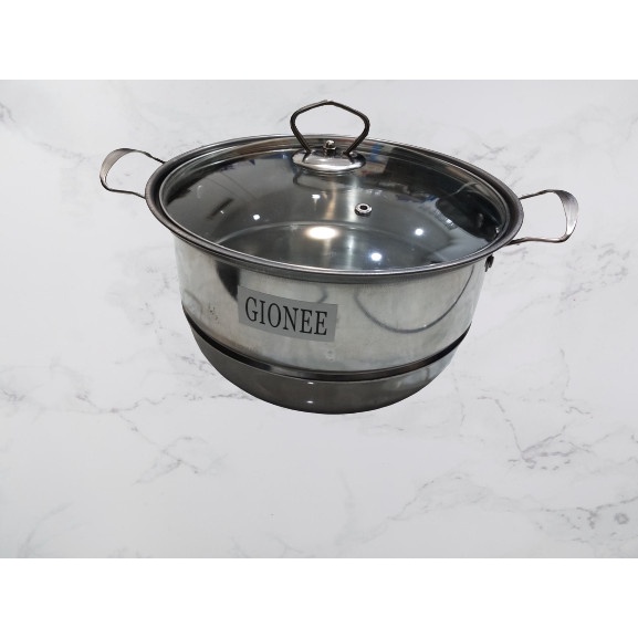 Panci Stainless Steel 24 Cm Panci Masak Sayur High Pot Warna #Original