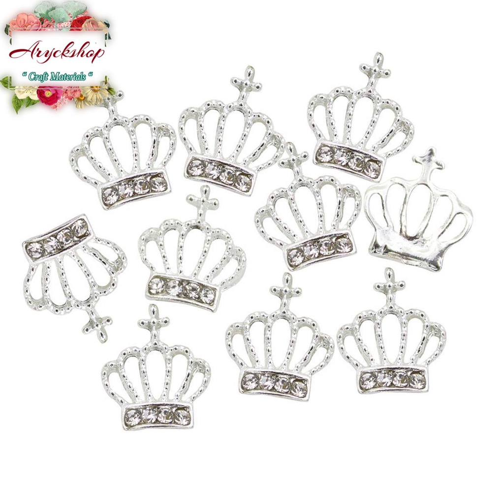 CROWN  Mahkota MINI NAILART 10x11mm per Pcs Bahan Nail art kuku Palsu Accesoris ukuran