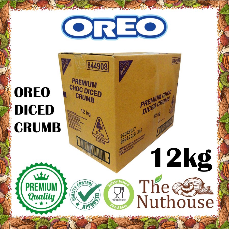 

12kg Oreo Diced Crumb / Potong Dadu / Remah Kasar (1 Box / Dus) [Nabisco]