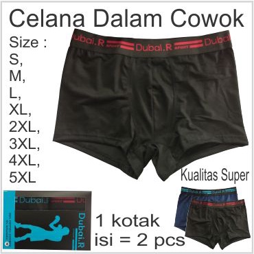 Cotton Celana Dalam Pria jumbo Celana Boxer pria jumbo isi 2 pcs Big Size DS2 001