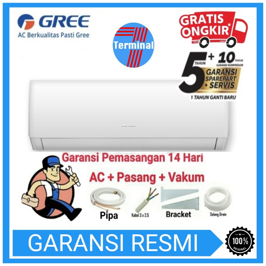 AC GREE Split 3/4 PK GWC-07MOO5S GWC07MOO5S + PASANG