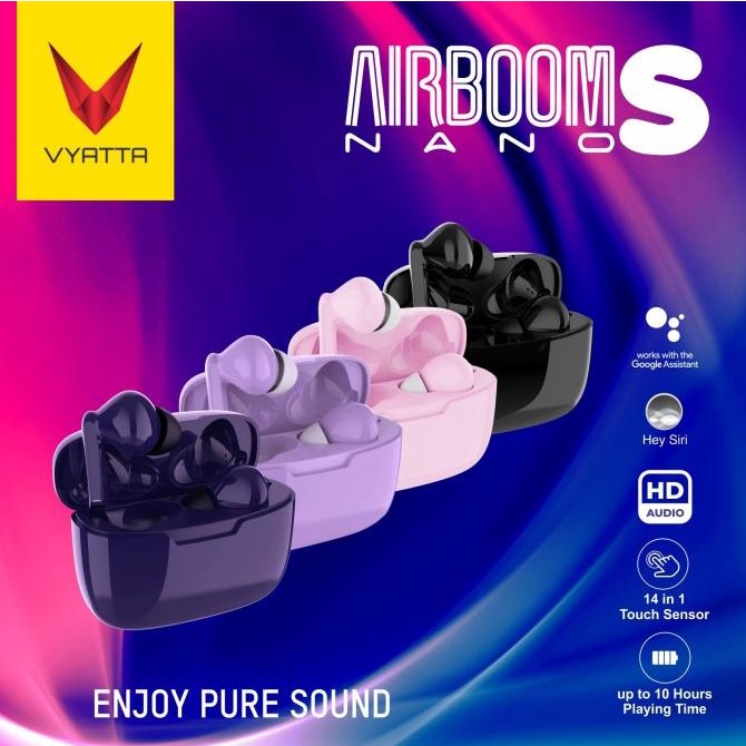 VYATTA AIRBOOM NANO S TWS BLUETOOTH HEADSET EARPHONE SUPER SLIM