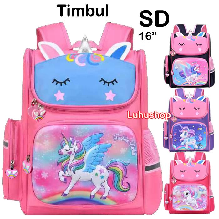 Tas Ransel SD Backpack Punggung Cewe Kuda Poni Unicorn Panda Mybaby TK Tabung