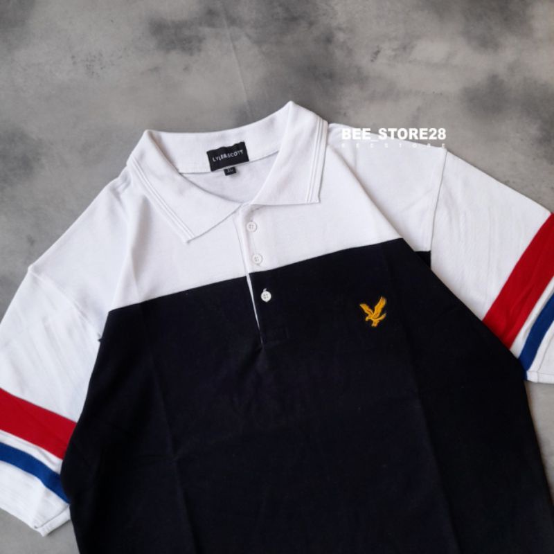 POLO SHIRT LYLE &amp; SCOTT COMBI BAHAN LACOS 24S BORDIR