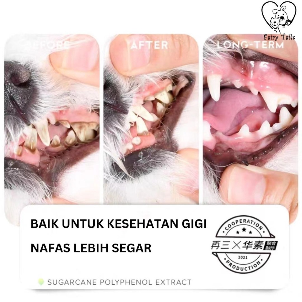 Pet Mouthwash Pembersih Gigi Penghilang Bau Mulut Untuk Anjing dan Kucing dari Ekstrak Polifenol Asli Tanpa Bahan Kimia / Pet Oral Mouthwash