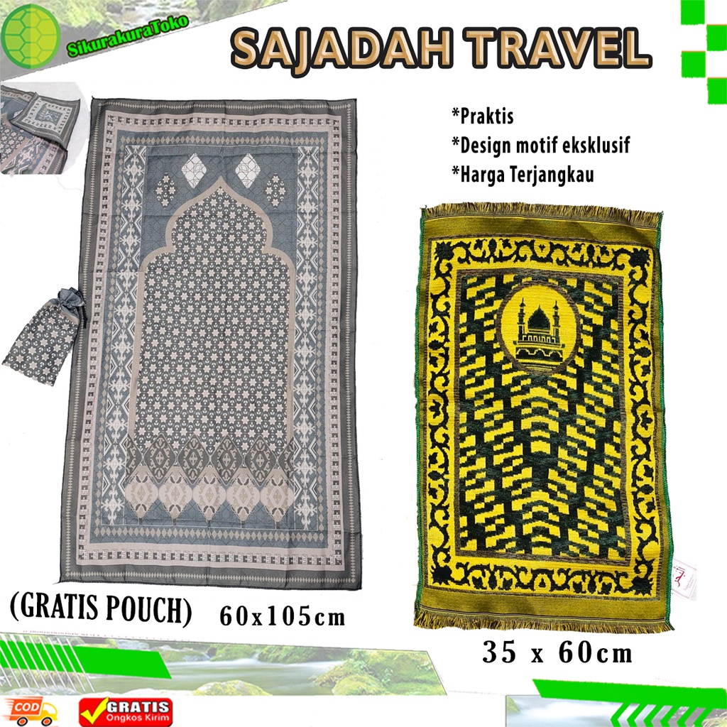 (SKR) Sajadah Travel Sajadah Traveling Pouch Souvenir Umroh Sajadah JUMBO / KECIL Motif Al-Bahar Saj