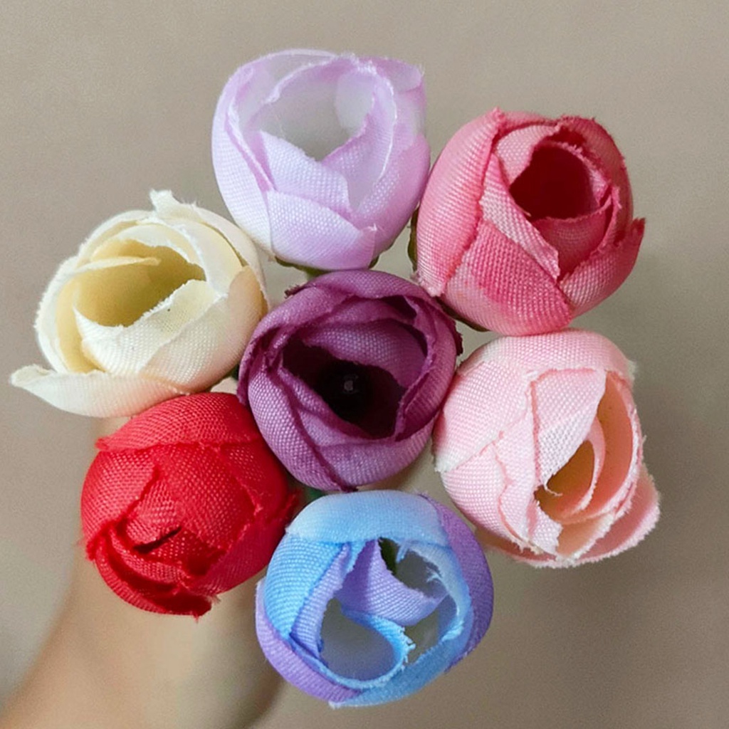 Artificial Flower Mini Rose Bud Bunga Mawar Plastik Buatan Tangkai Hiasan Dekorasi Rumah