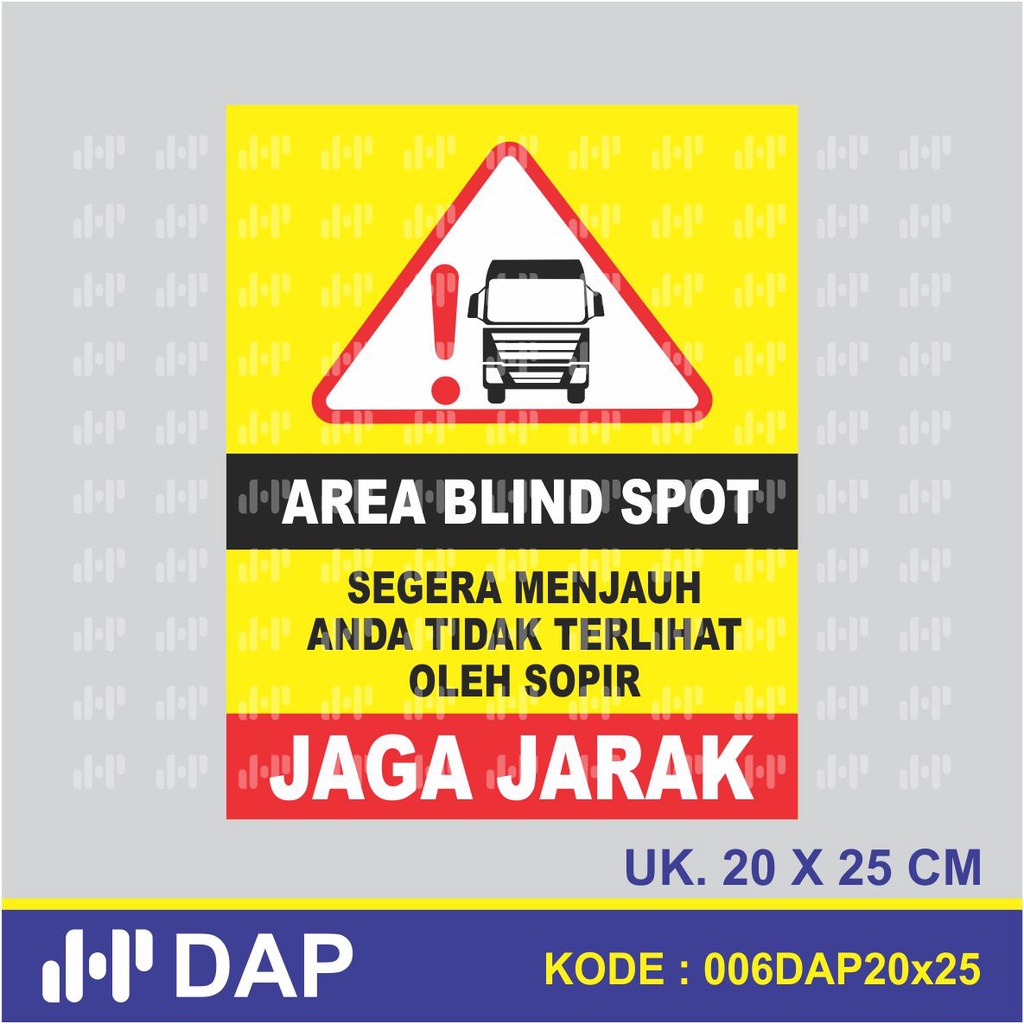 

006 - STICKER JAGA JARAK AREA BLIND SPOT - 20 x 25 CM - VINNYL - TERBAIK