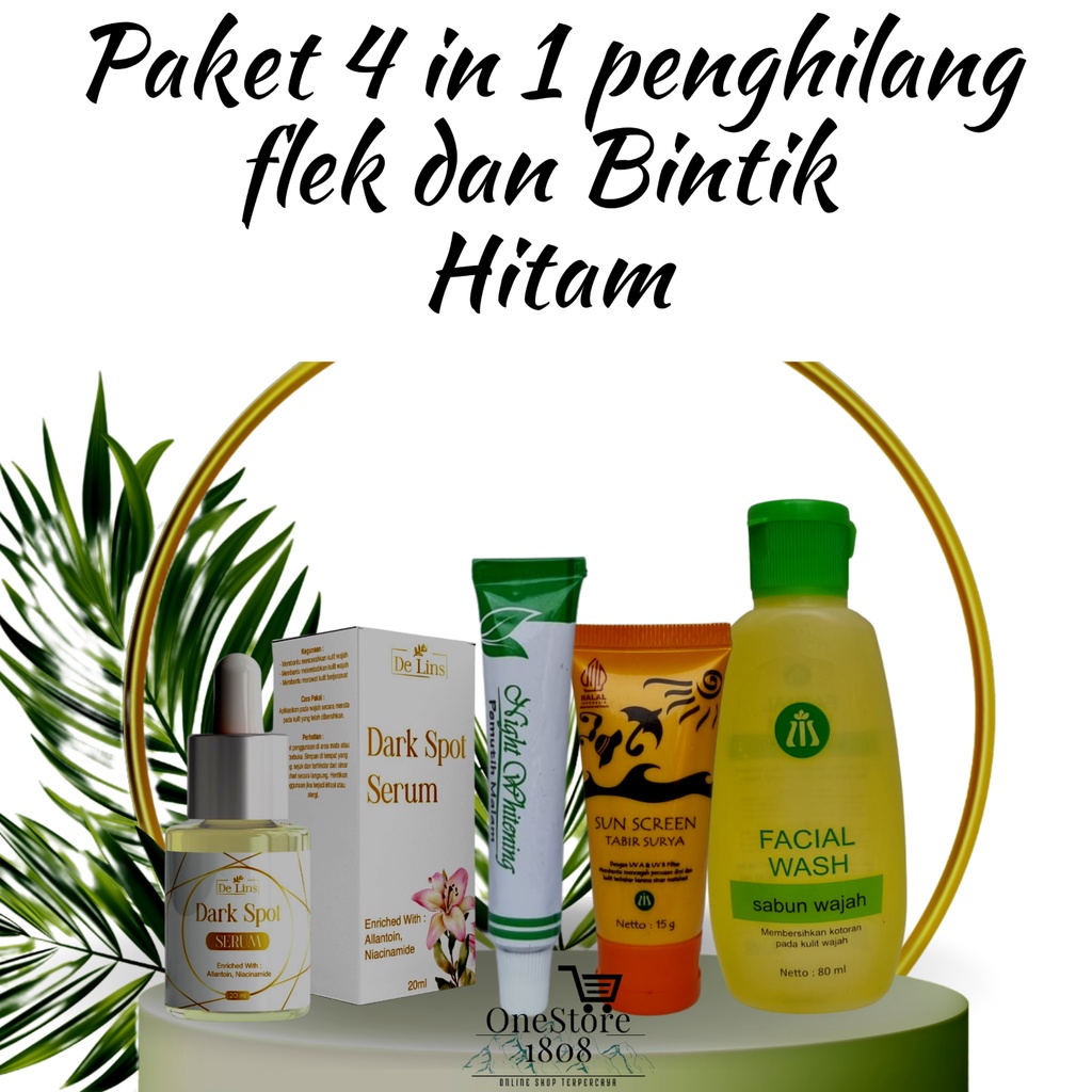 PAKET 4in1 LIZ SKINCARE + DE LINS UNTUK FLEK DAN BINTIK HITAM MEMBANDEL