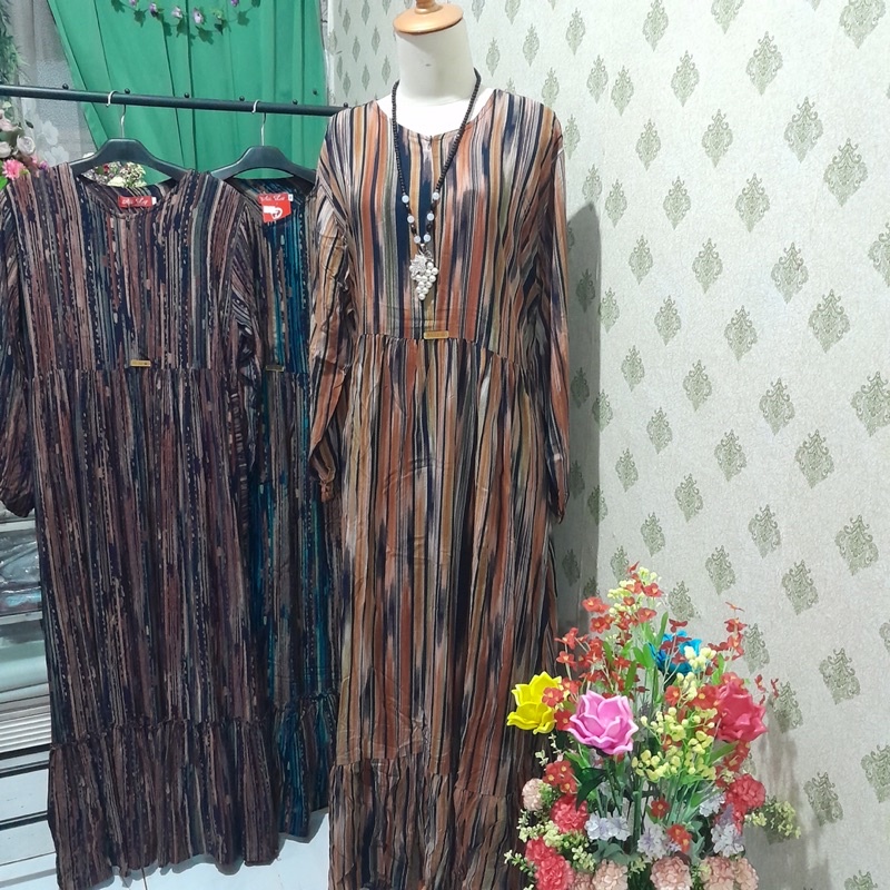 AII LY GAMIS MOTIF SALUR BAHAN RAYON