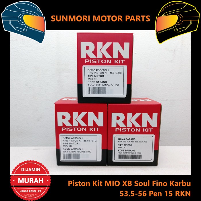Piston Kit Rkn Mio Xb Fino Bore Up 53.5 54 54.5 55 56 Pen 15