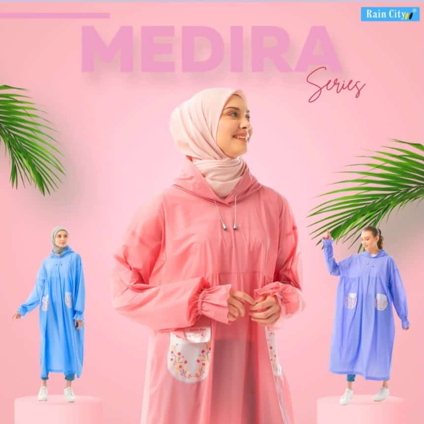 FELWINSHOP Jas Hujan Gamis Wanita Medira Rain City