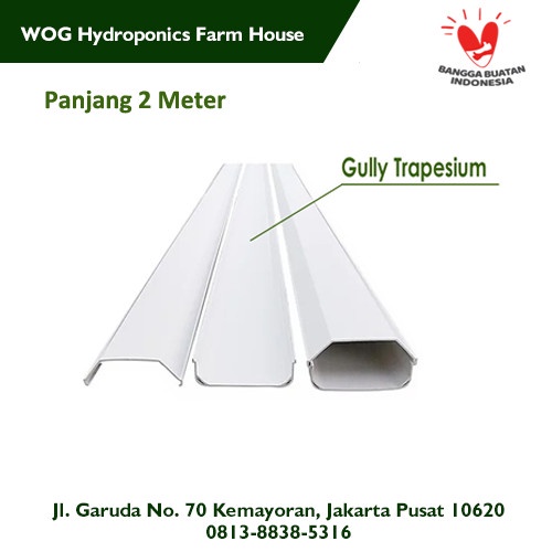 Terlaris Gully Trapesium 2 Meter (Polos) Talang Air Nft Hidroponik