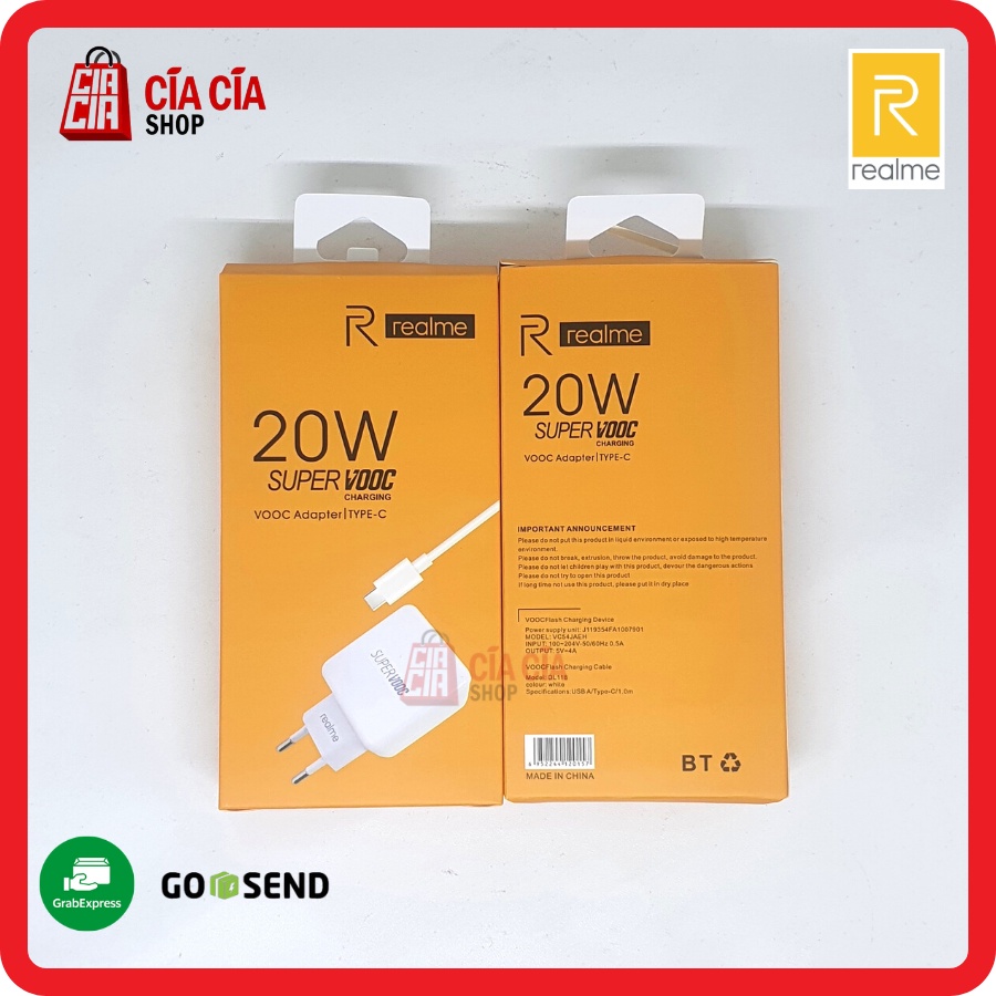 Travel Charger Realme 20W Super VOOC Type C Fast Charging Original Casan Realme Vooc 20W